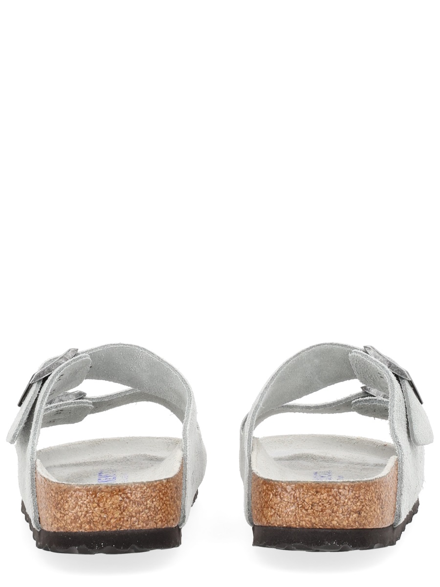 Birkenstock Grey Arizona Leather Two-Strap Sandals Wit