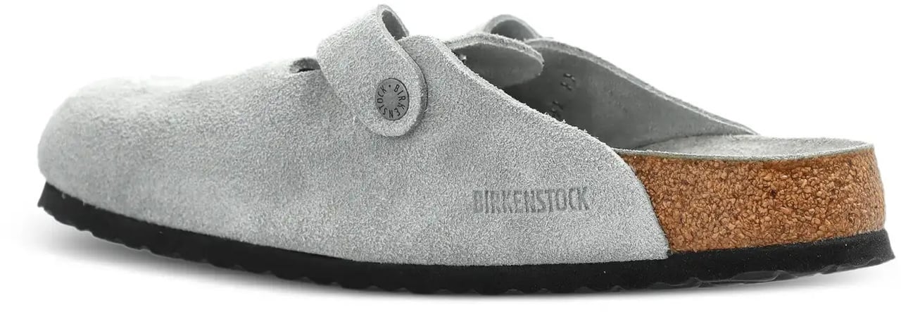 Birkenstock Boston Bs Suede Leather Pure Sage Tonal Fb Blauw
