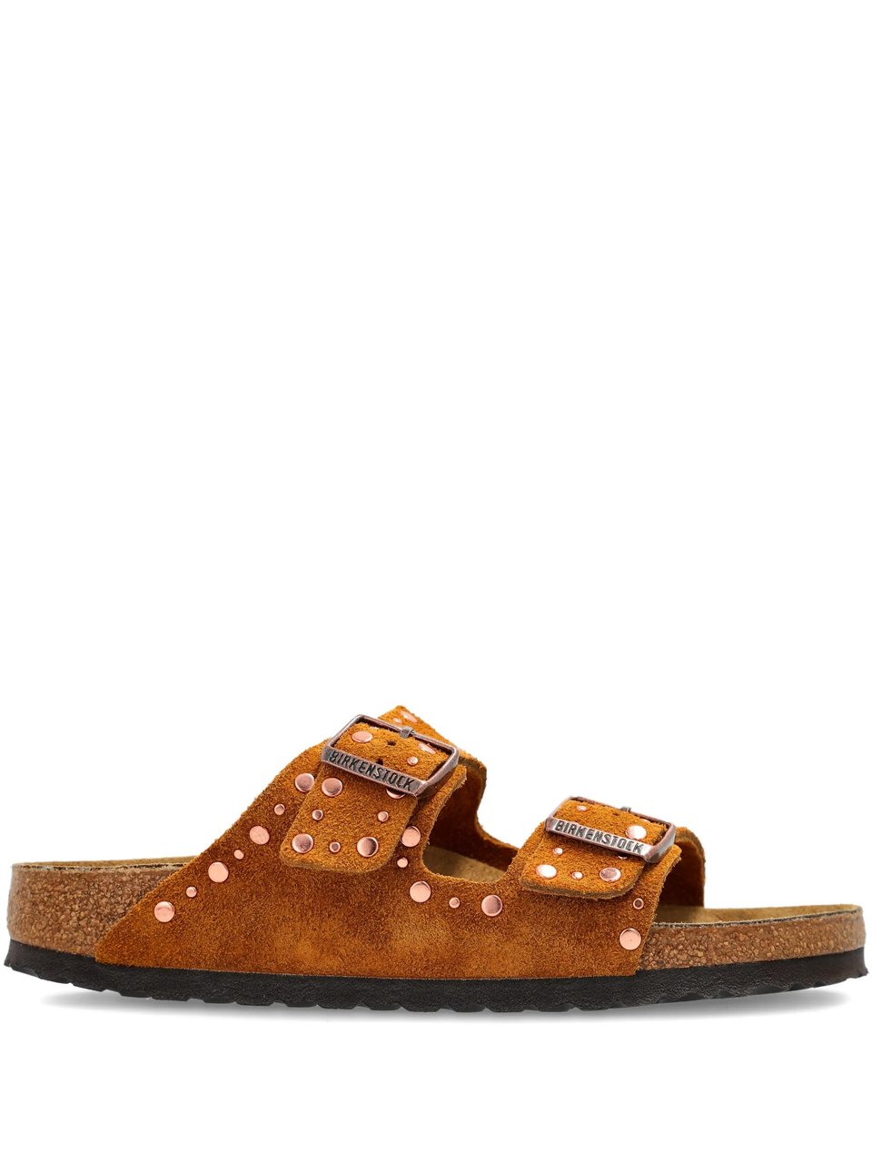 Birkenstock Arizona Rivet Brown Suede Two-Strap Oranje