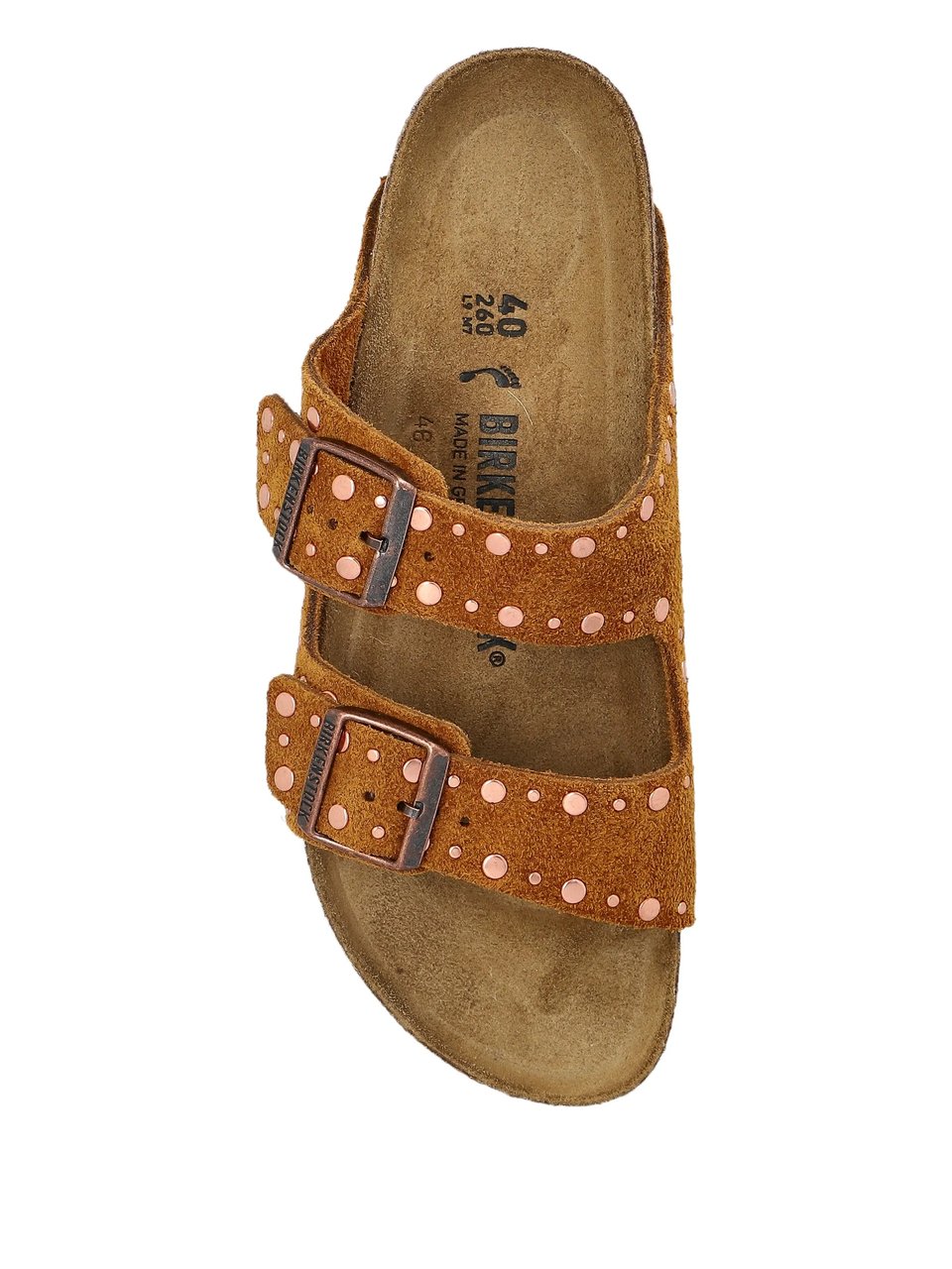 Birkenstock Arizona Rivet Brown Suede Two-Strap Oranje