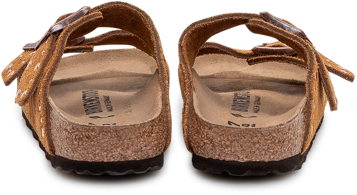 Birkenstock Sandali Arizona con Borchie e Doppia Fascia Beige