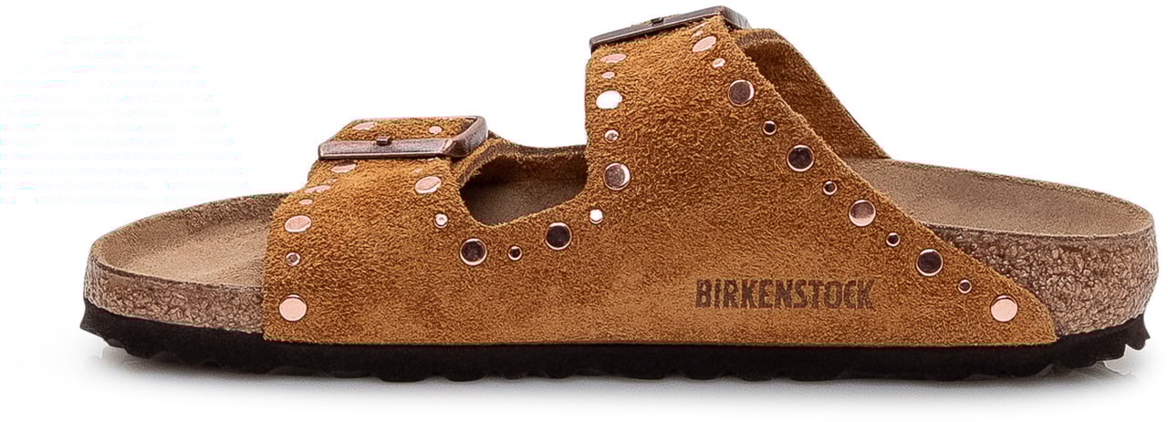 Birkenstock Sandali Arizona con Borchie e Doppia Fascia Beige