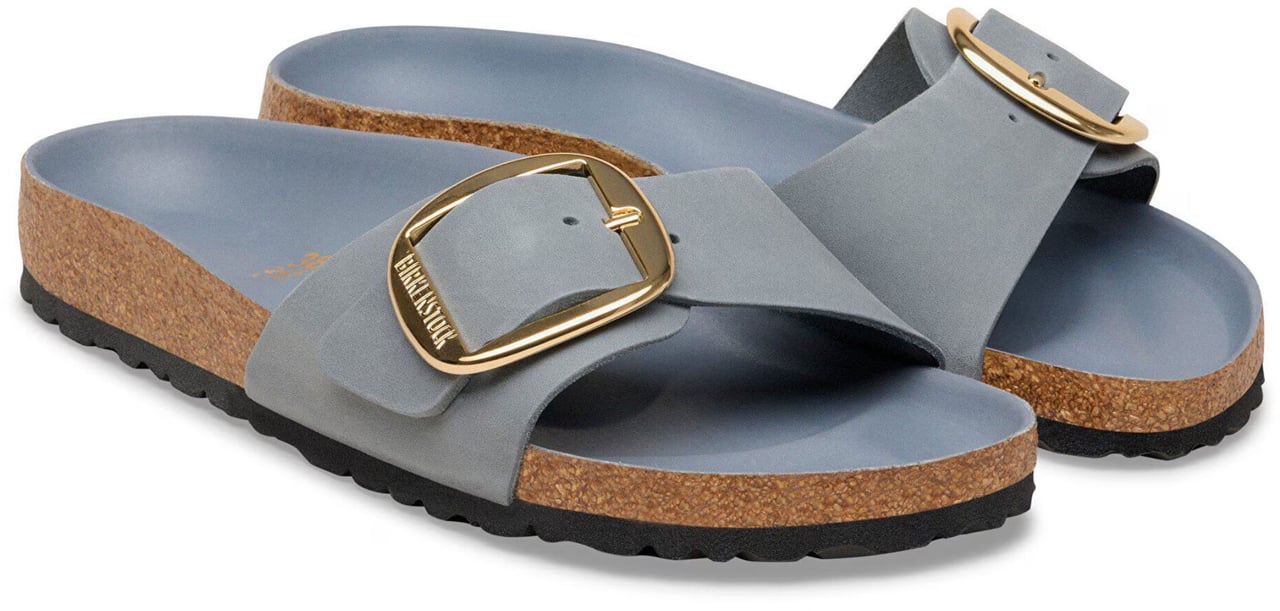 Birkenstock Birkenstock Madrid Big Buckle Narrow Slippers Lichtgrijs 1032090 Grijs