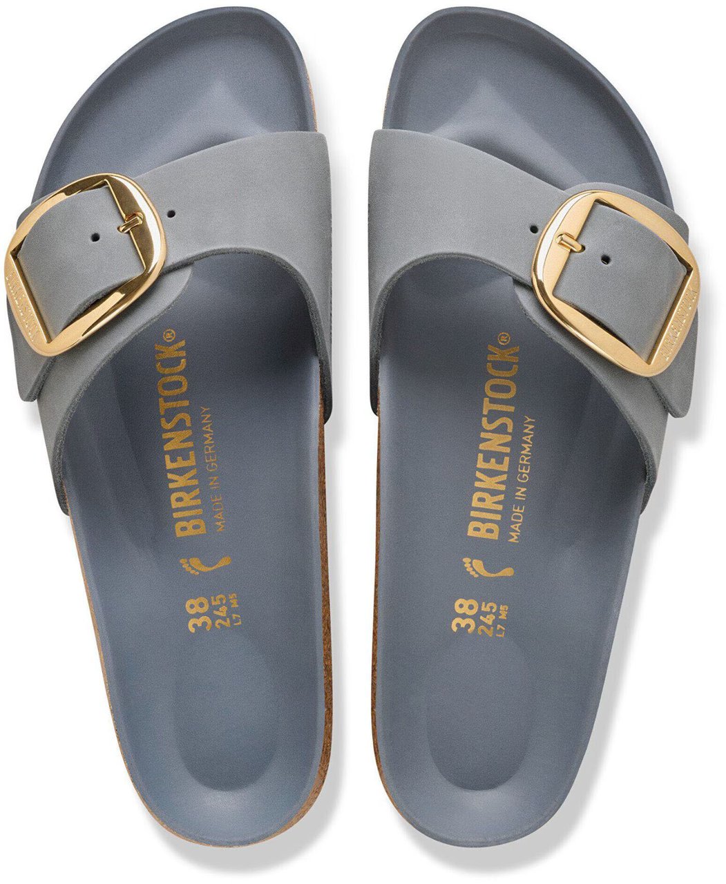 Birkenstock Birkenstock Madrid Big Buckle Narrow Slippers Lichtgrijs 1032090 Grijs