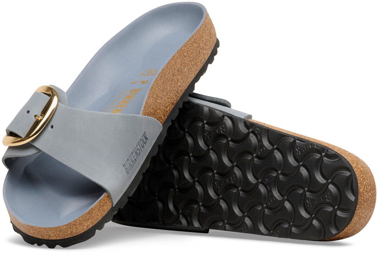 Birkenstock Birkenstock Madrid Big Buckle Narrow Slippers Lichtgrijs 1032090 Grijs