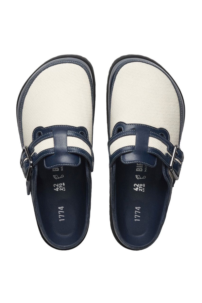 Birkenstock Canvas Boston Bold Double-Buckle Loafers Wit