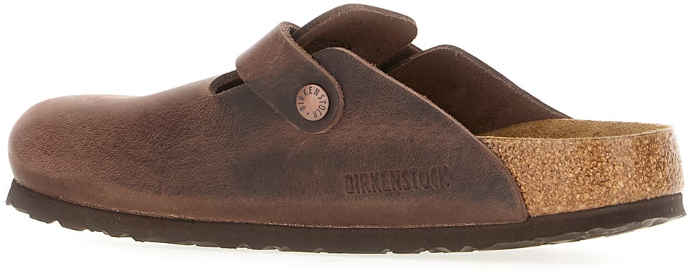 Birkenstock Birkenstock Chocolate leather Boston slippers Bruin