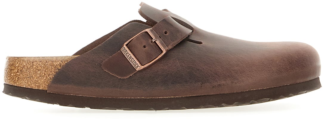 Birkenstock Birkenstock Chocolate leather Boston slippers Bruin