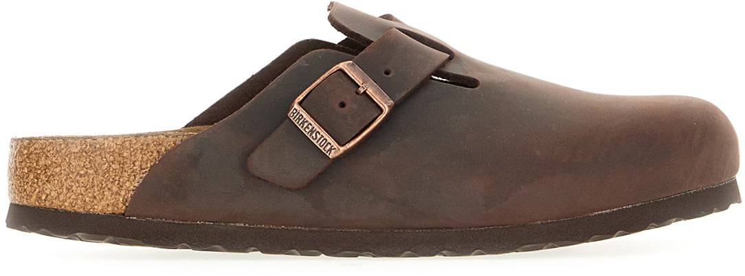 Birkenstock Birkenstock Chocolate leather Boston slippers Bruin