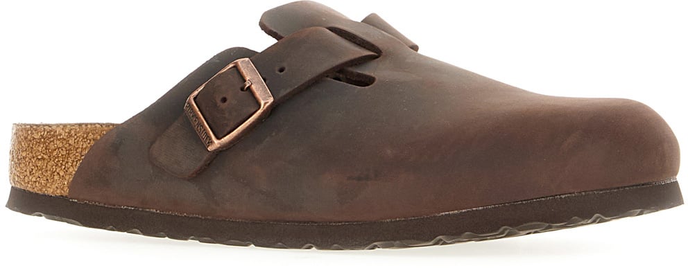 Birkenstock Birkenstock Chocolate leather Boston slippers Bruin