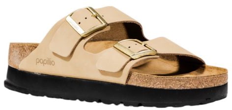 Birkenstock Beige Synthetic Platform Sandals Beige