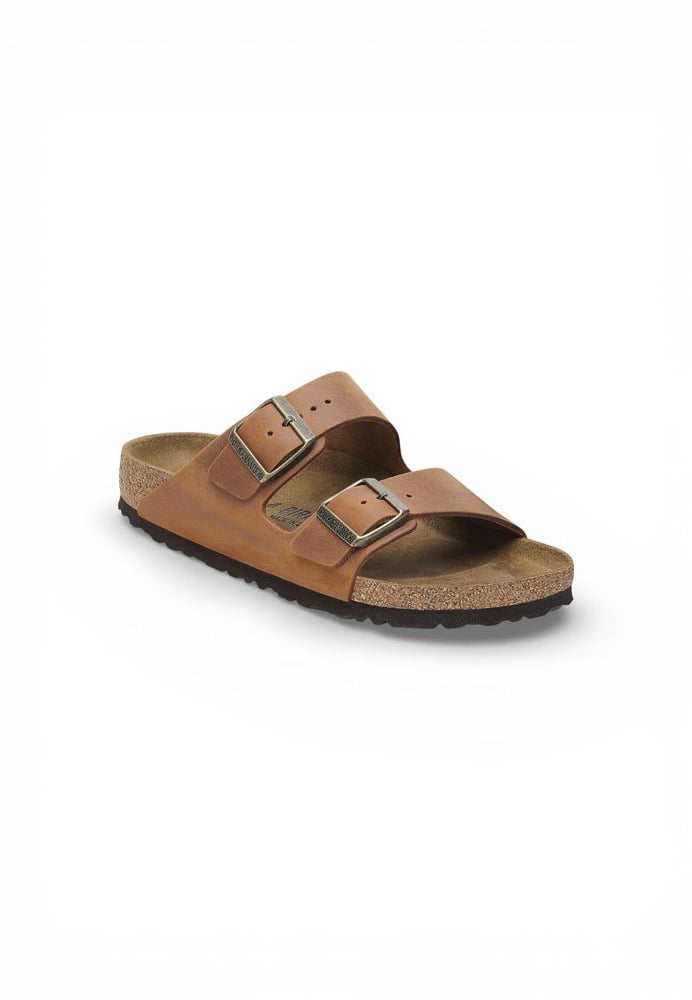 Birkenstock Brown Leather Flat Sandals Bruin
