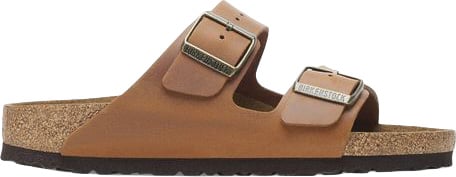 Birkenstock Brown Leather Flat Sandals Bruin
