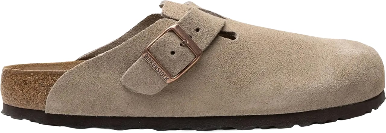Birkenstock Boston Soft Footbed Suede Leather Unisex Taupe Divers