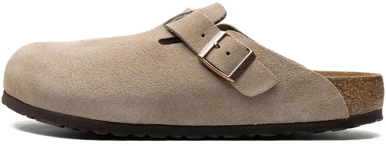 Birkenstock Boston Soft Footbed Suede Leather Unisex Taupe Divers