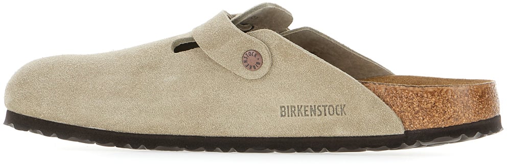 Birkenstock Dove grey suede Boston slippers Grijs
