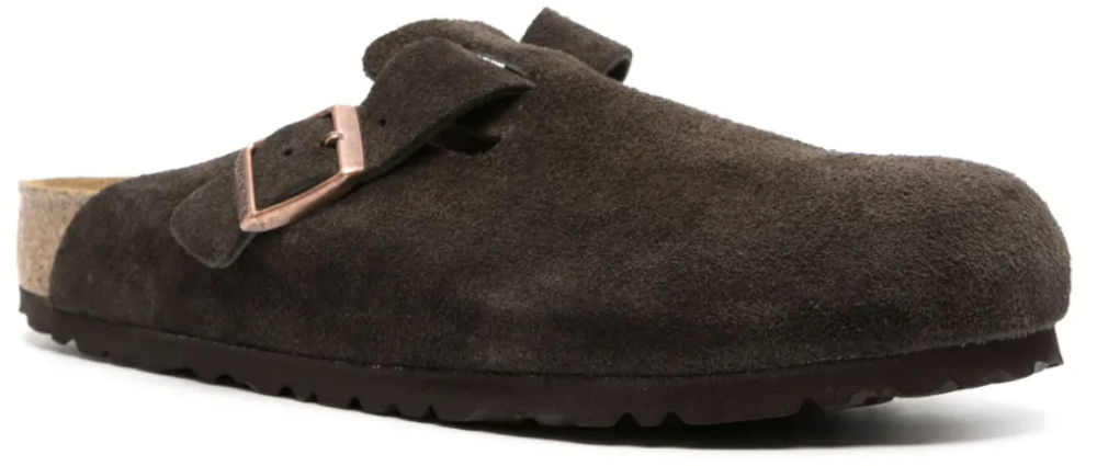 Birkenstock Boston Suede Leather Mocca Regular Bruin
