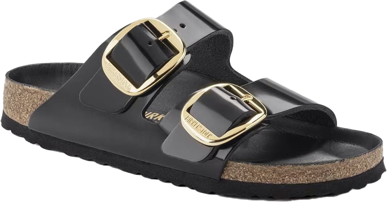Birkenstock Big Buckle Arizona Slide Sandal Zwart