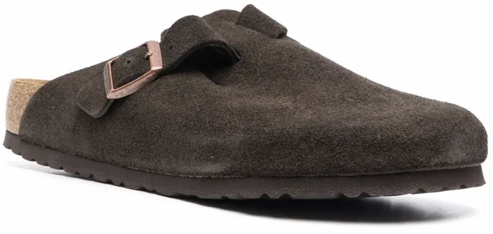 Birkenstock Boston Soft Footbed Suede Leather Mocha Bruin