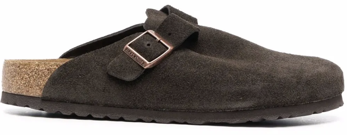 Birkenstock Boston Soft Footbed Suede Leather Mocha Bruin