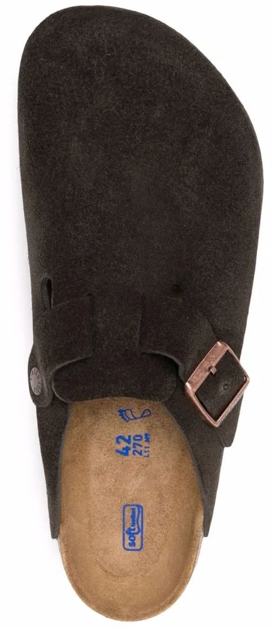 Birkenstock Boston Soft Footbed Suede Leather Mocha Bruin