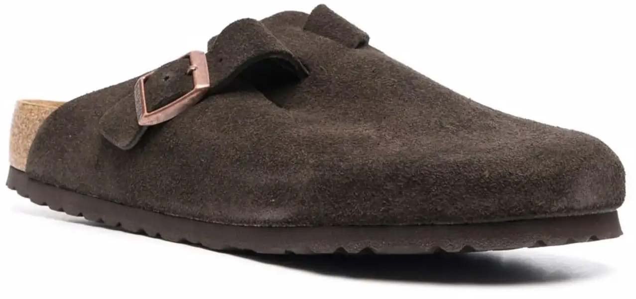 Birkenstock Boston Soft Footbed Suede Leather Unisex Mocha Bruin