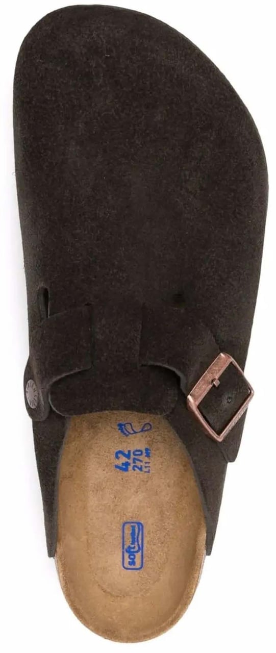 Birkenstock Boston Soft Footbed Suede Leather Unisex Mocha Bruin
