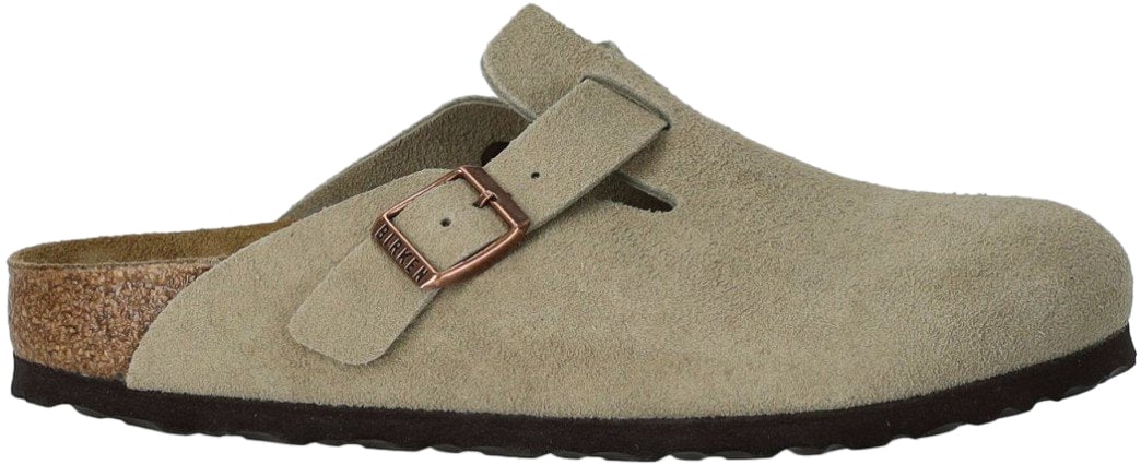 Birkenstock BIRKENSTOCK BOSTON SUEDE TAUPE CLOG Beige