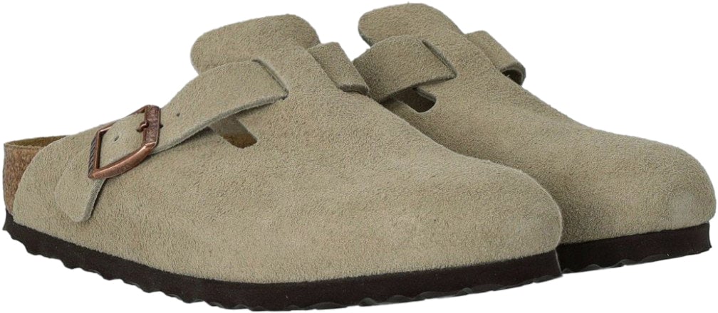 Birkenstock BIRKENSTOCK BOSTON SUEDE TAUPE CLOG Beige