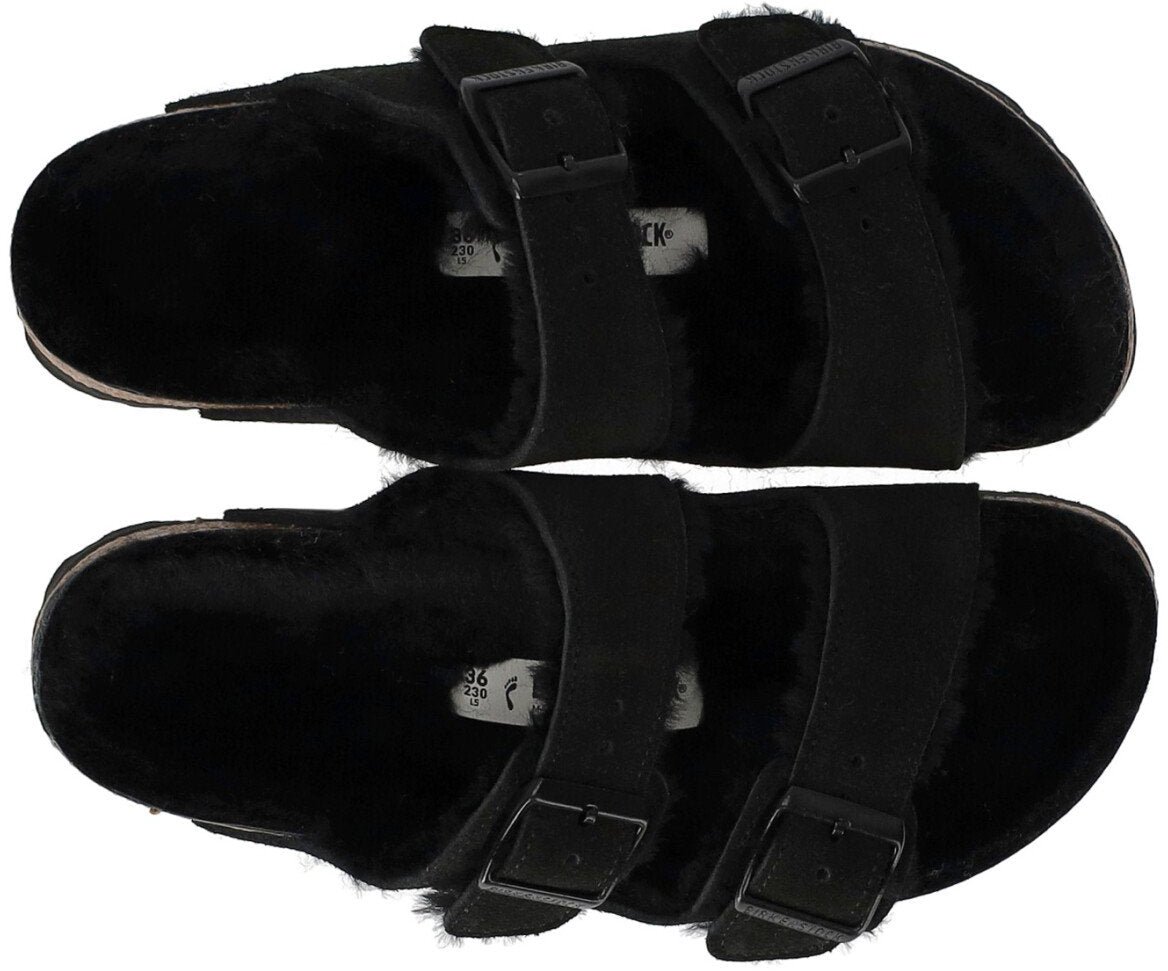 Birkenstock BIRKENSTOCK ARIZONA SHEARLING SANDAL Zwart