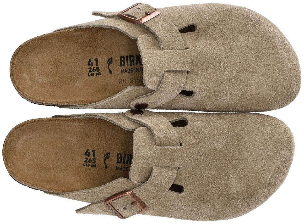 Birkenstock BIRKENSTOCK BOSTON SUEDE TAUPE UNISEX CLOG Beige