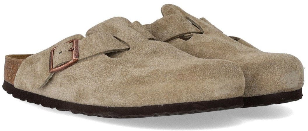 Birkenstock BIRKENSTOCK BOSTON SUEDE TAUPE UNISEX CLOG Beige