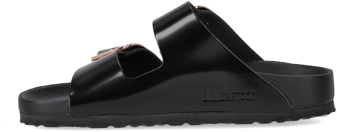 Birkenstock BIRKENSTOCK ARIZONA BIG BUCKLE HIGH SHINE SANDAL Zwart