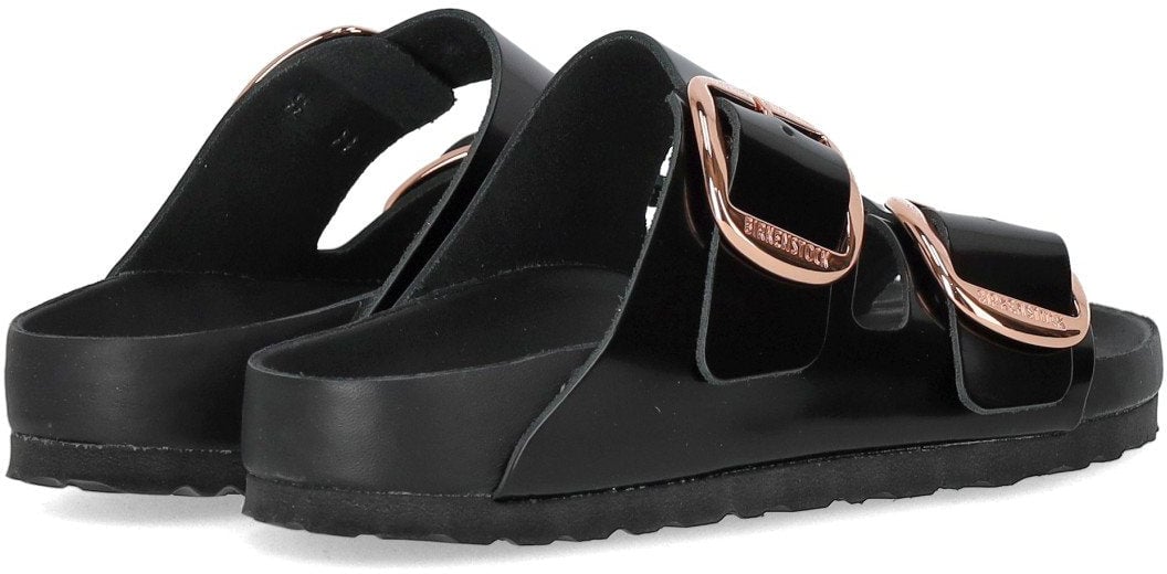 Birkenstock BIRKENSTOCK ARIZONA BIG BUCKLE HIGH SHINE SANDAL Zwart