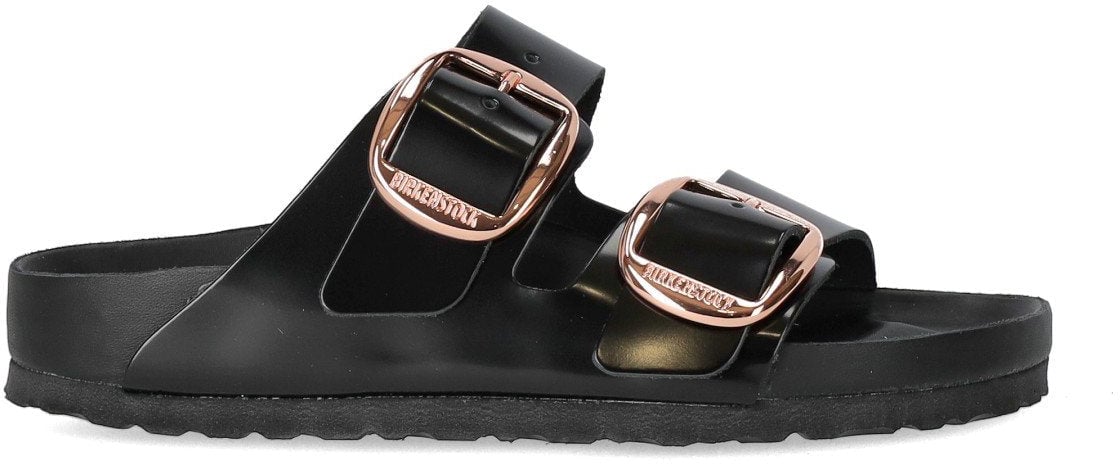 Birkenstock BIRKENSTOCK ARIZONA BIG BUCKLE HIGH SHINE SANDAL Zwart