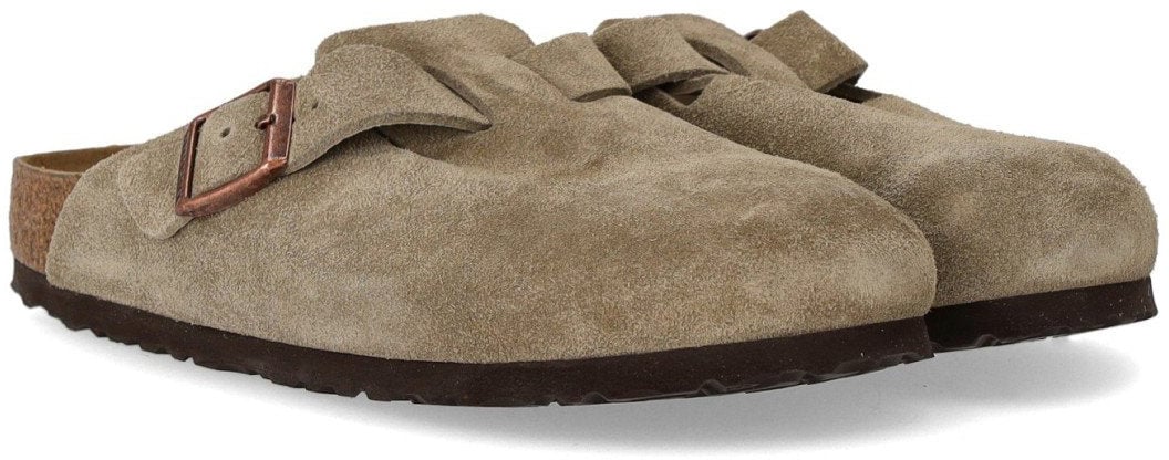 Birkenstock BIRKENSTOCK BOSTON SOFT FOOTBED TAUPE UNISEX CLOG Beige
