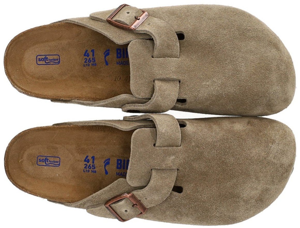 Birkenstock BIRKENSTOCK BOSTON SOFT FOOTBED TAUPE UNISEX CLOG Beige