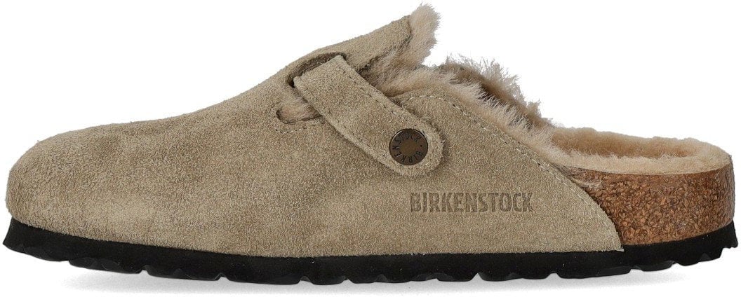 Birkenstock BIRKENSTOCK BOSTON SHEARLING TAUPE CLOG Beige