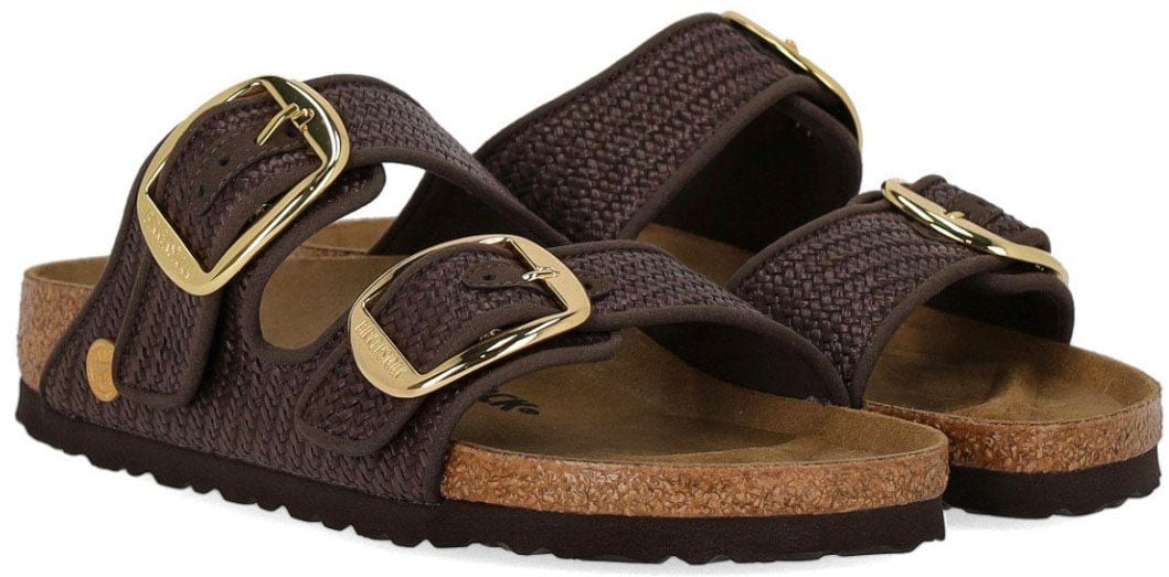 BIRKENSTOCK ARIZONA RAFFIA BIG BUCKLE CARAFE SANDAL Bruin