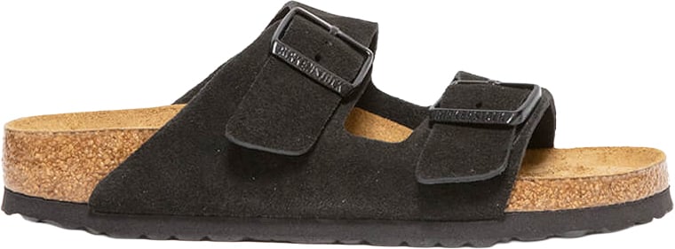 Birkenstock Sandalo Arizona in pelle scamosciata nera Beige