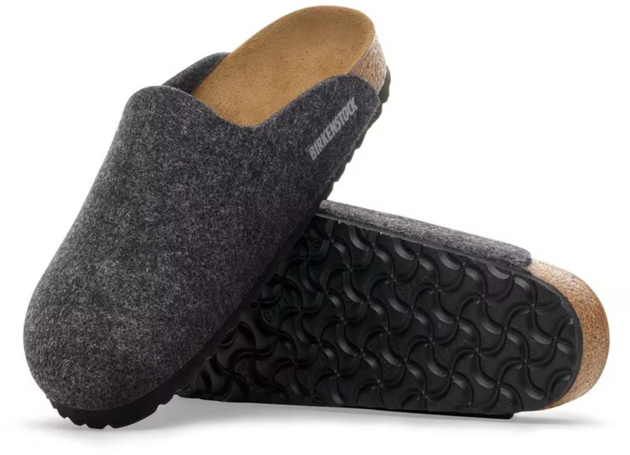Birkenstock Birkenstock  Slippers Anthraciet Amsterdam Wool Felt Grijs