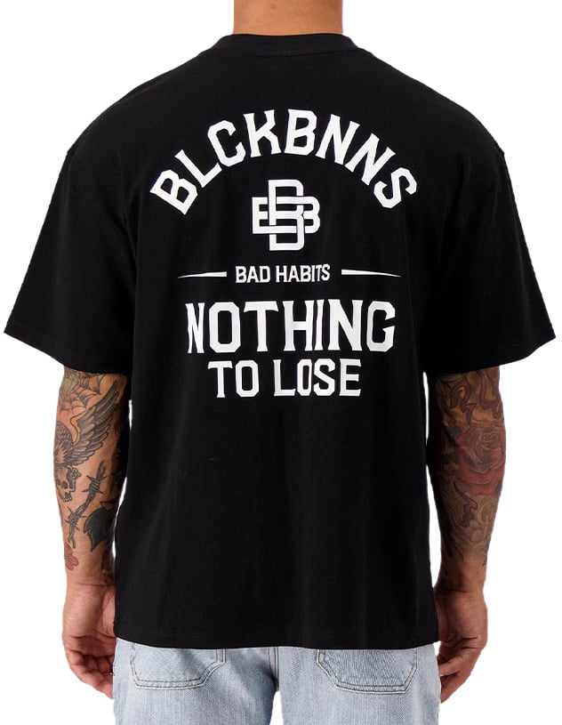 Black Bananas Bad Habits Tee Zwart