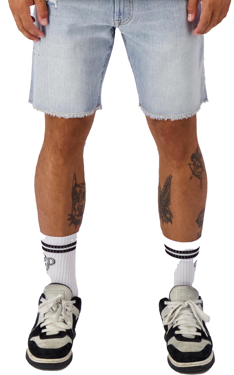 Black Bananas Cut Off  Denim Shorts Blauw