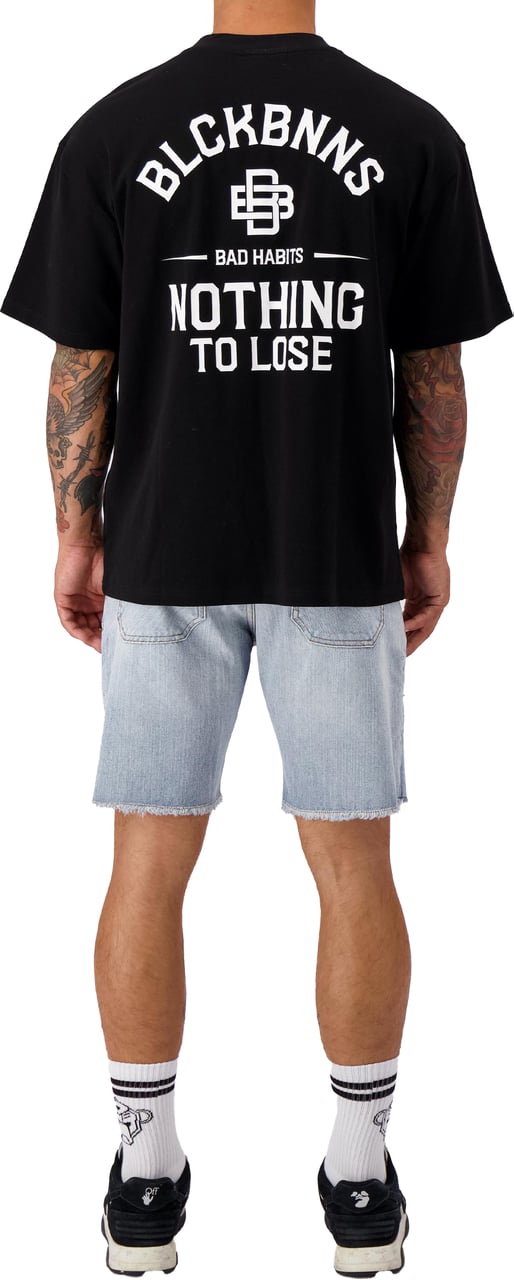 Black Bananas Cut Off  Denim Shorts Blauw