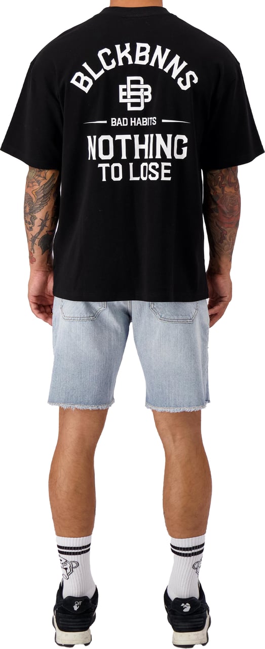 Black Bananas Cut Off  Denim Shorts Blauw