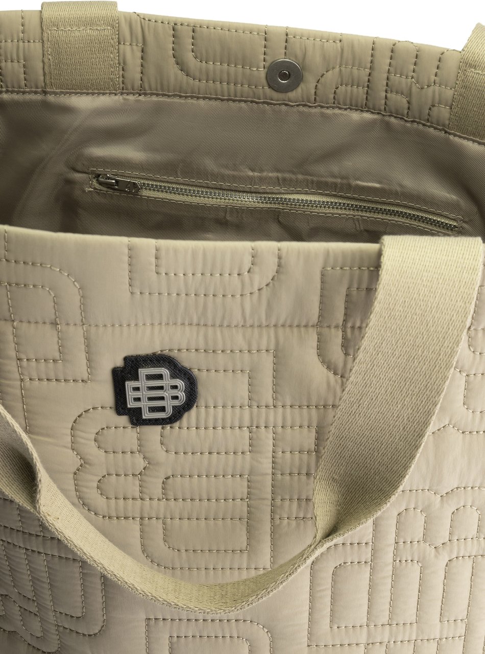 Black Bananas Monogram Quilted Tote Bag Bruin