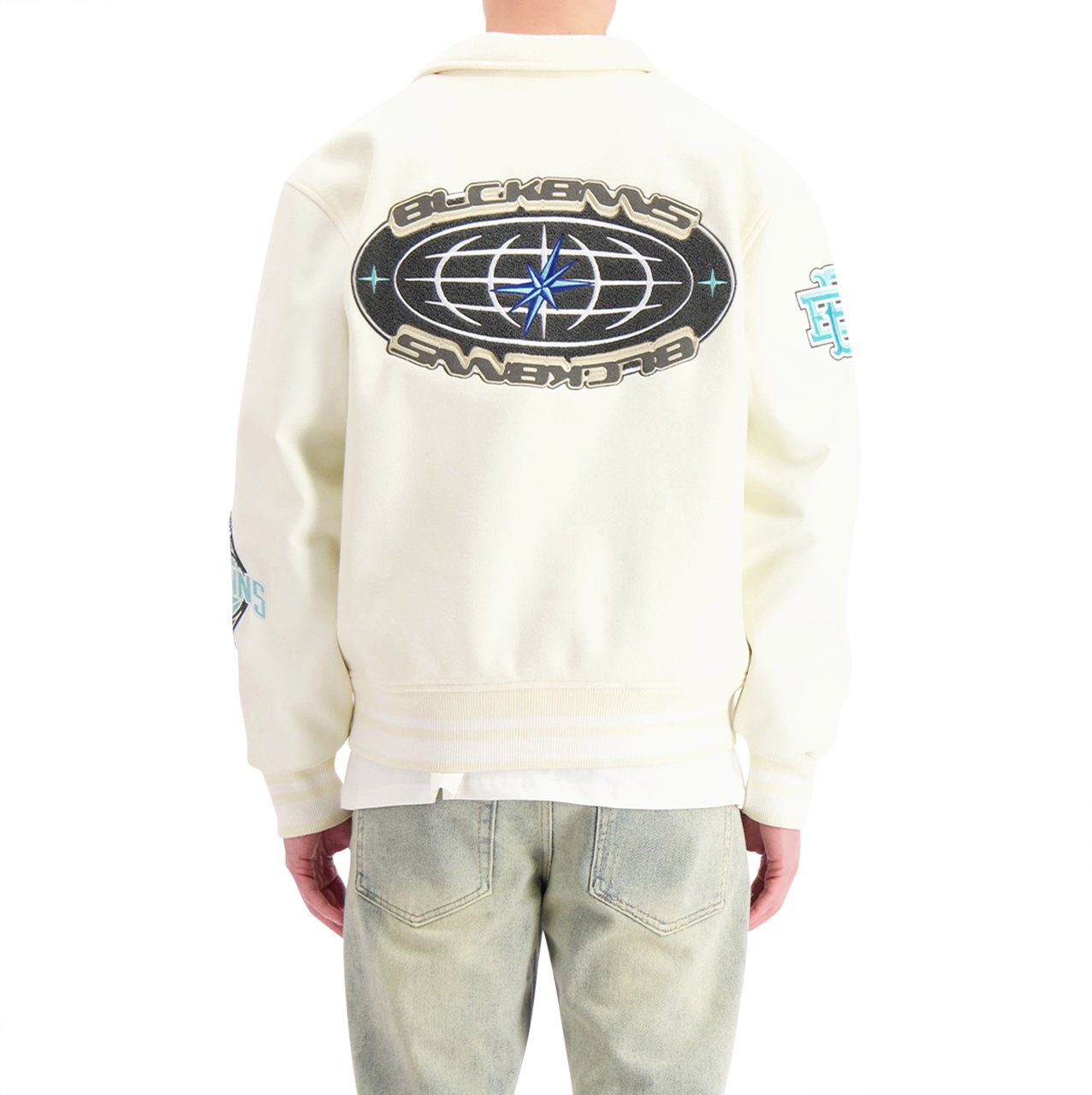 Black Bananas Desert Race Varsity Jacket Beige