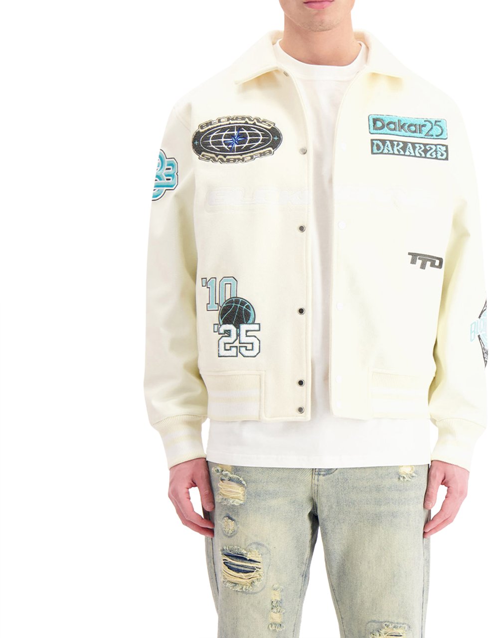 Black Bananas Desert Race Varsity Jacket Beige