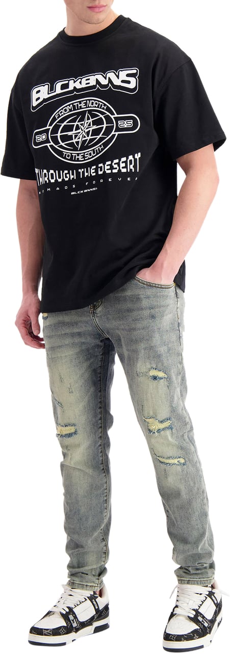Black Bananas Compass T-shirt Zwart