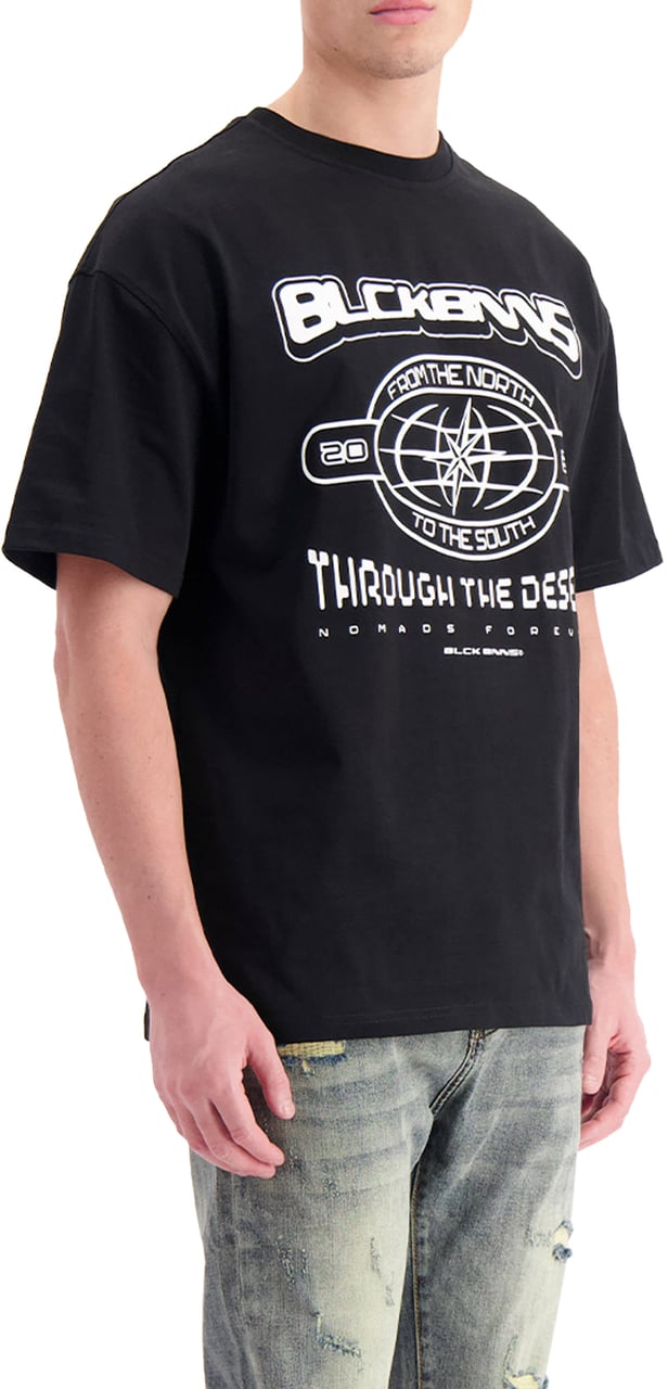 Black Bananas Compass T-shirt Zwart